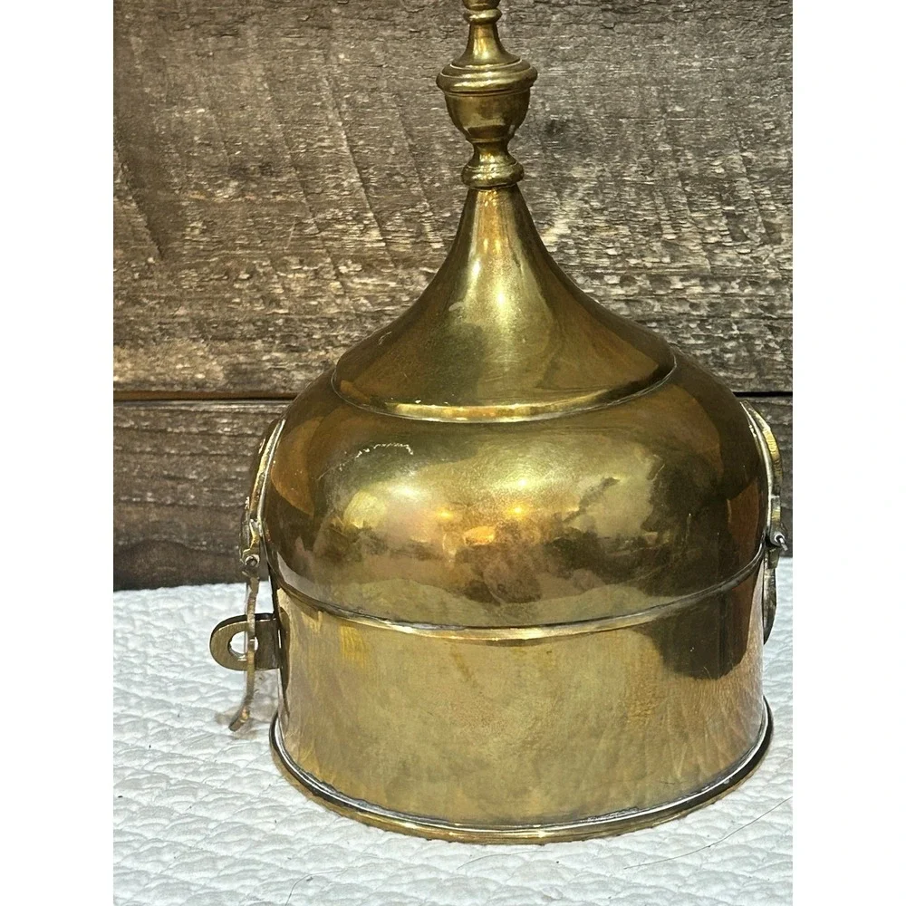 Antique Collectible Handcrafted Brass Islamic Pan Daan Box‎ Small Betel Nut Box